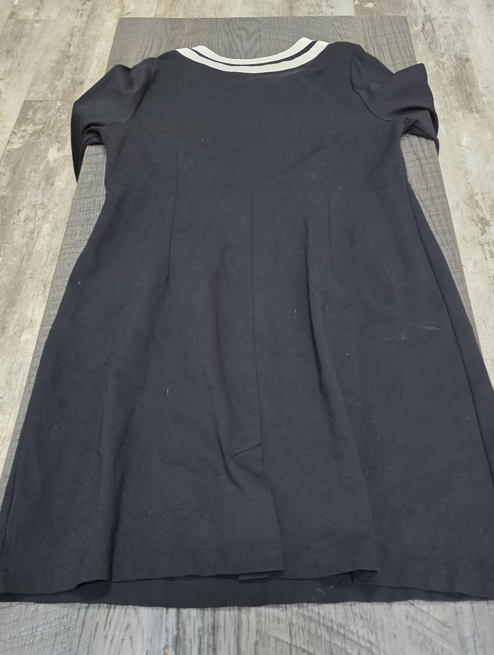 Lands' End Black Midi Dress with White Trim &pockets (Sz:18) - Picture 6 of 8